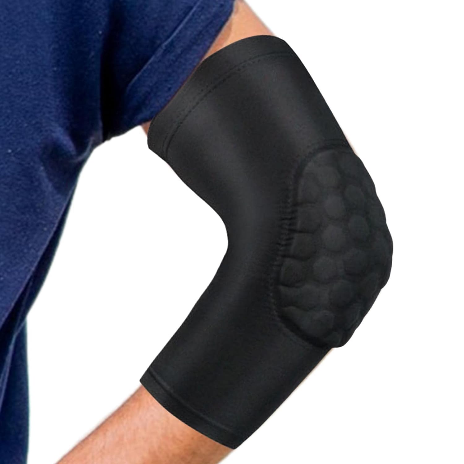 QAQ-Volleyball Elbow Pads, Stretchy Honeycomb Elbow Protectors with Sponge Padding, Crashproof Elbow Forearm Pads, Basketball Arm Sleeves Compression for Youth Kids Adult Teenagers**